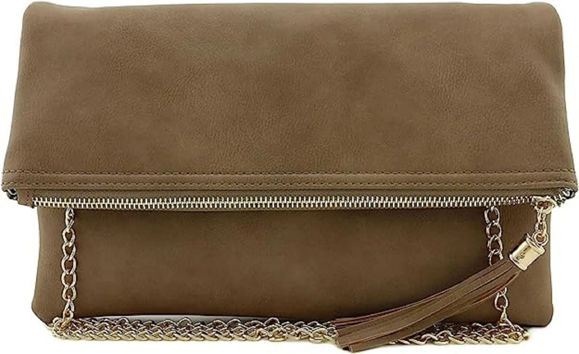 LP048 Pamela Envelope Zipper Clutch/Crossbody With Tassel