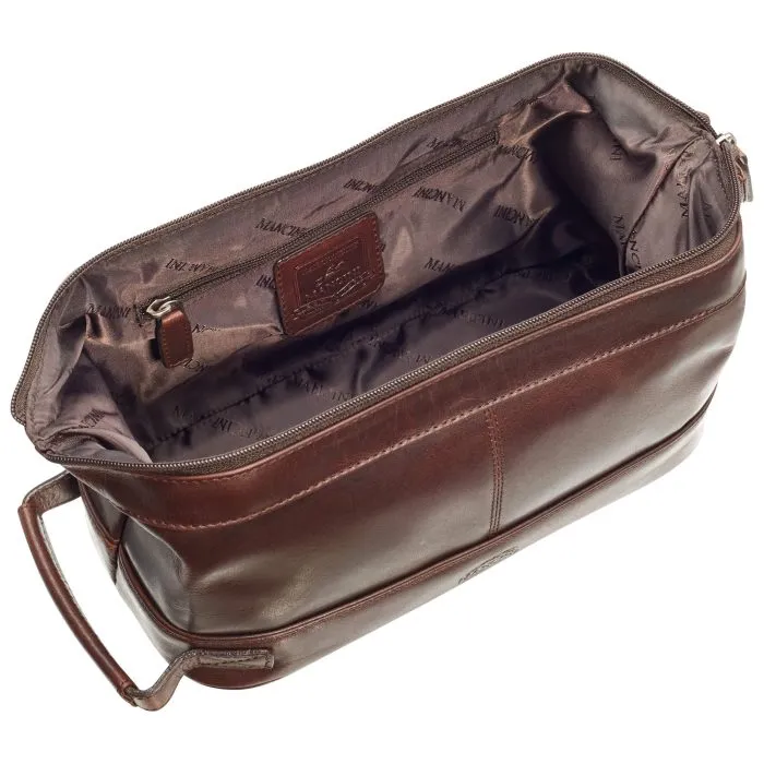 Mancini Leather Classic Toiletry Kit with Organizer