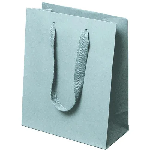 Manhattan Twill Handle Shopping Bags-Light Gray - 8.0 x 4.0 x 10.0