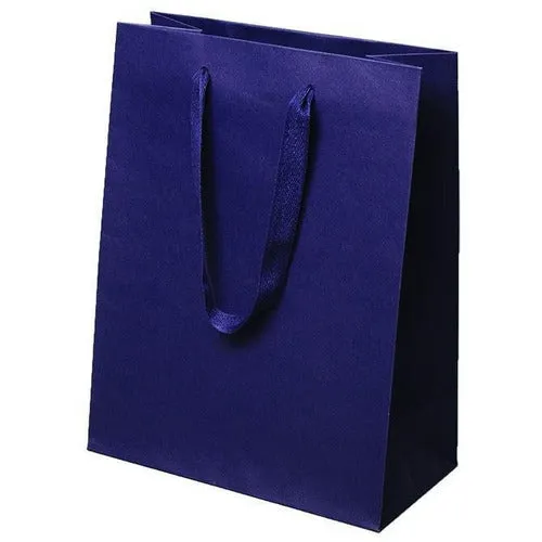 Manhattan Twill Handle Shopping Bags-Navy Recycled - 8.0 x 4.0 x 10.0