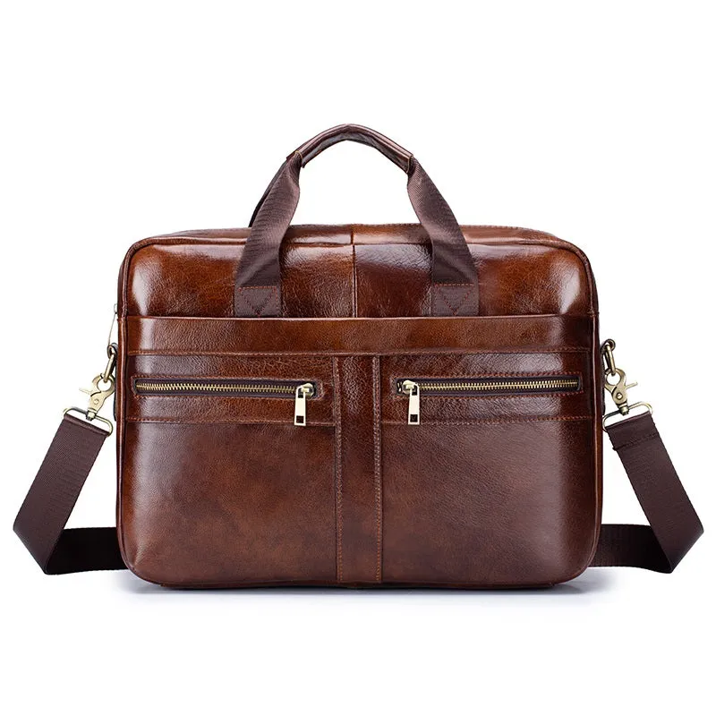 Men's Business Large Capacity Leather Briefcase