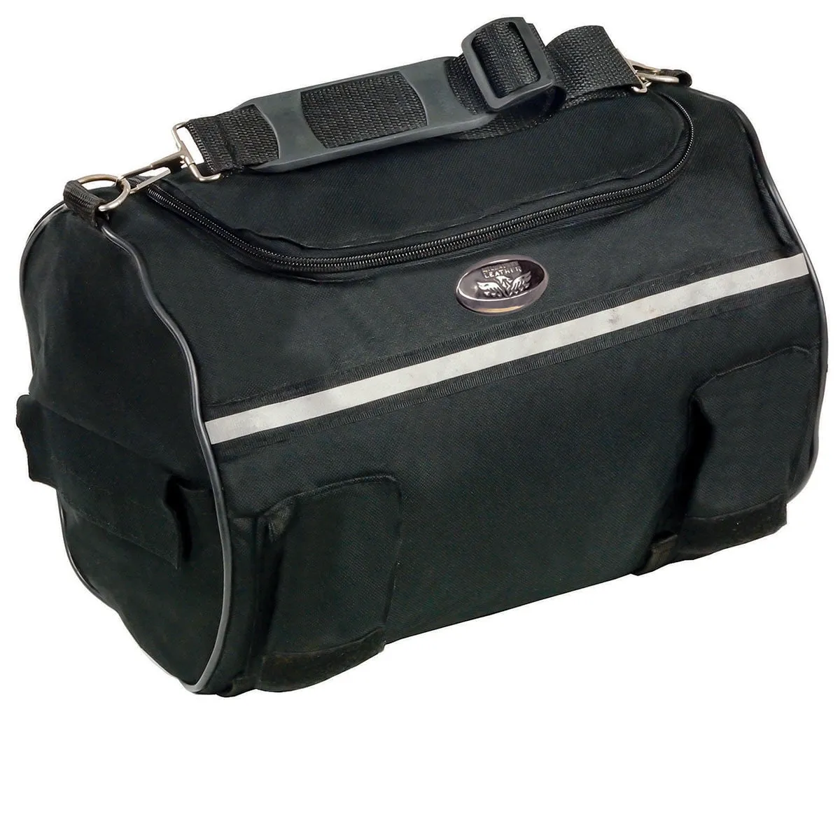 Milwaukee Leather SH608 Medium Black Textile Motorcycle Roll Bag with