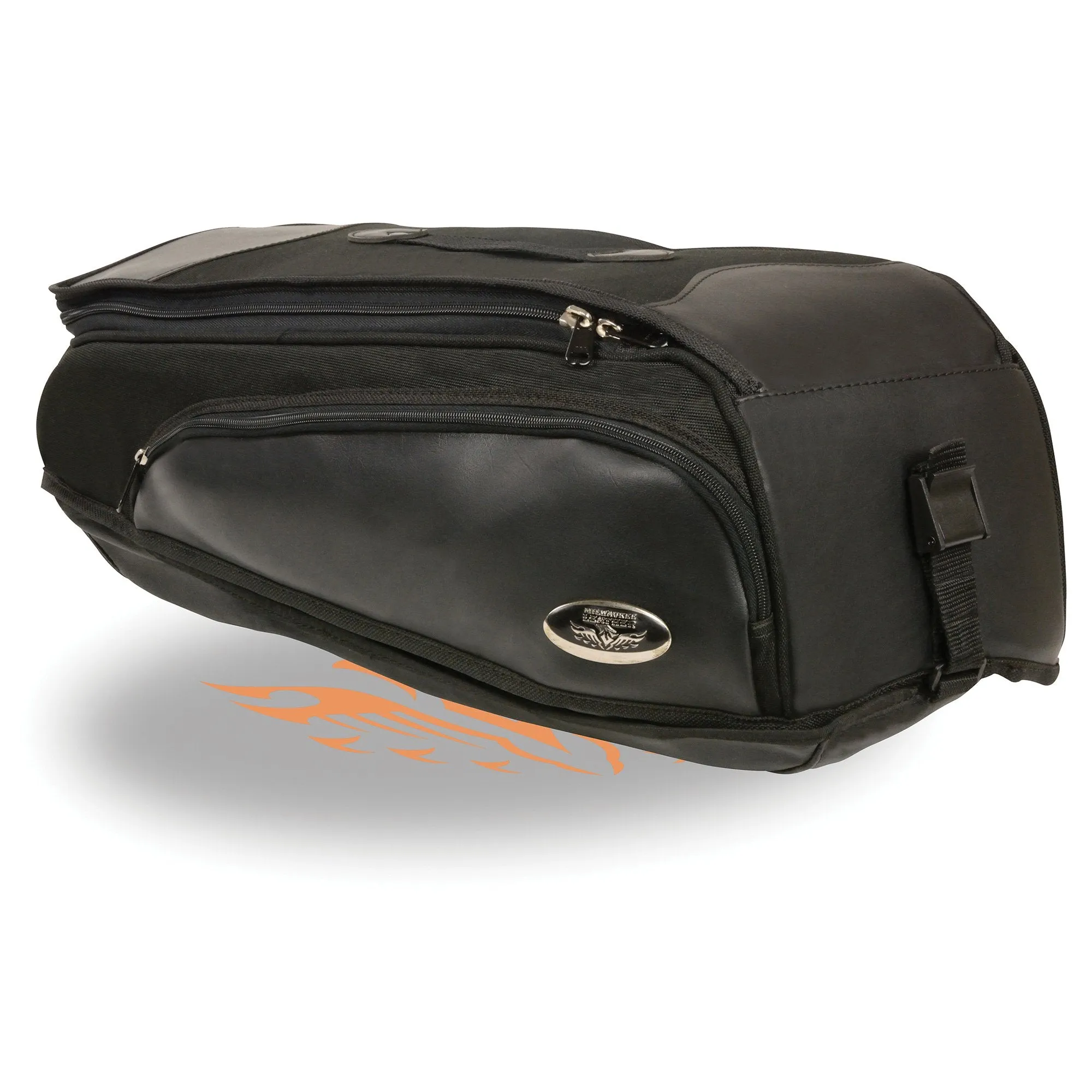 Milwaukee Performance MP8102 Black Long Textile Motorcycle Back Rack Travel Bag