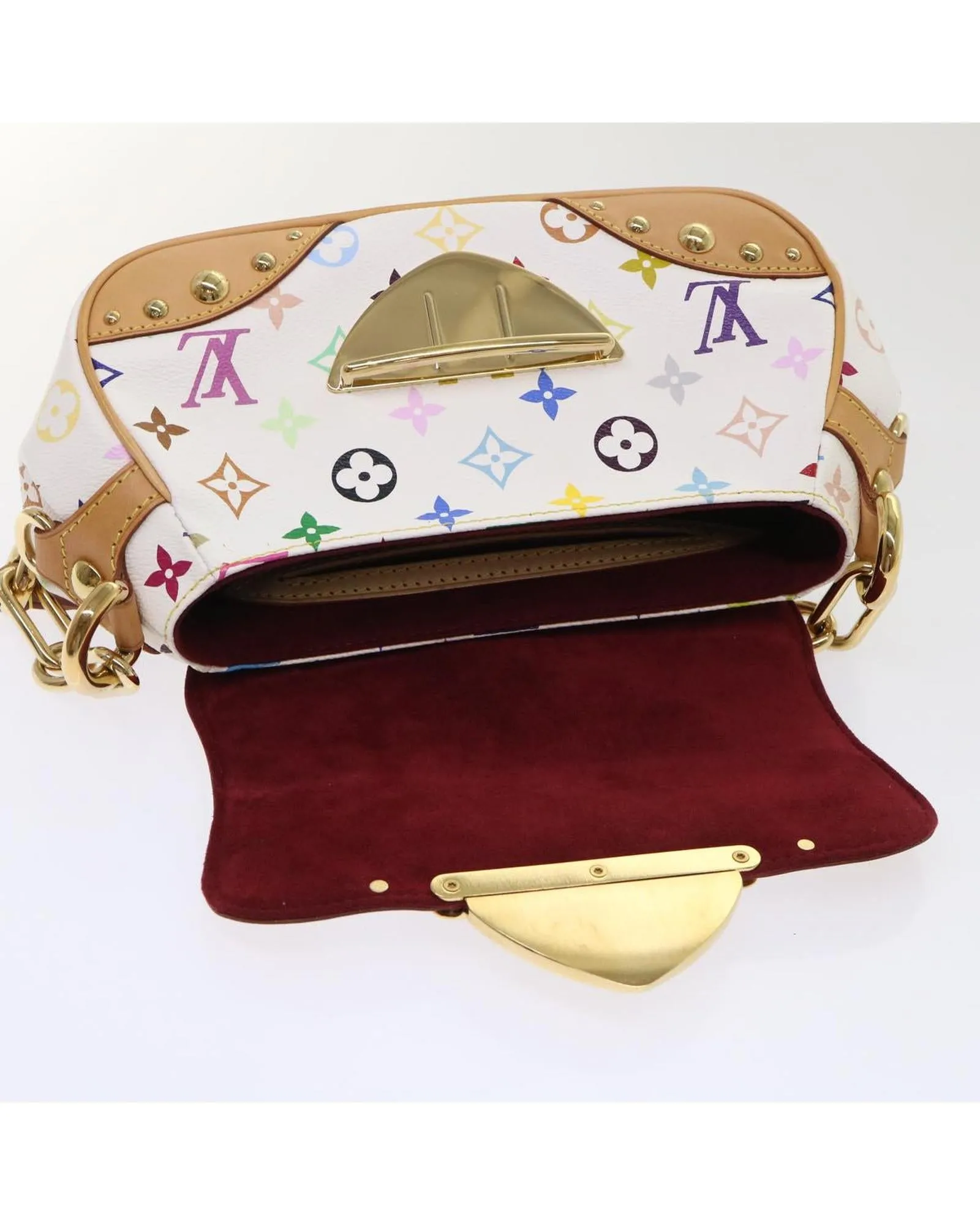 Multicolor Monogram Shoulder Bag with Chain Strap