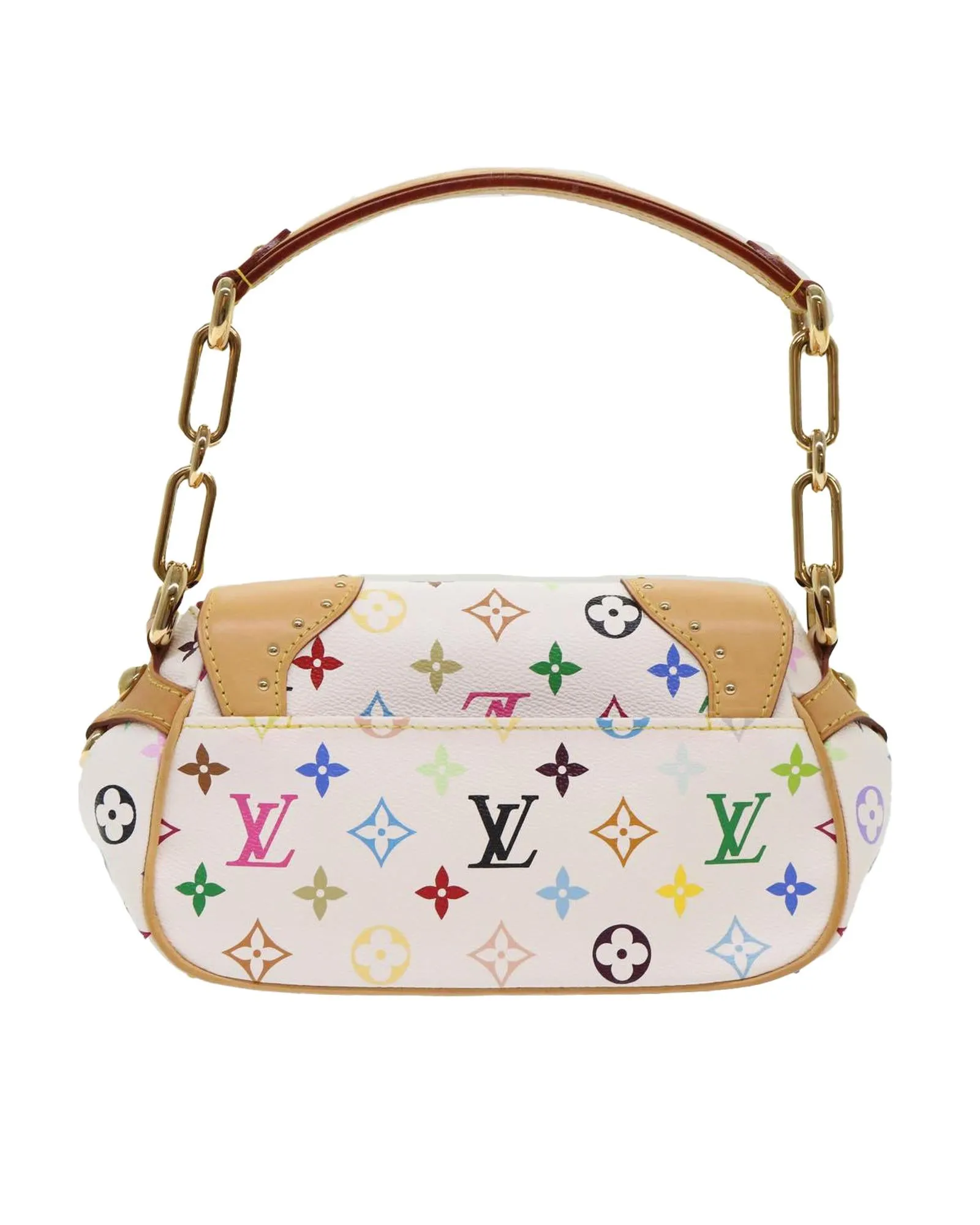 Multicolor Monogram Shoulder Bag with Chain Strap