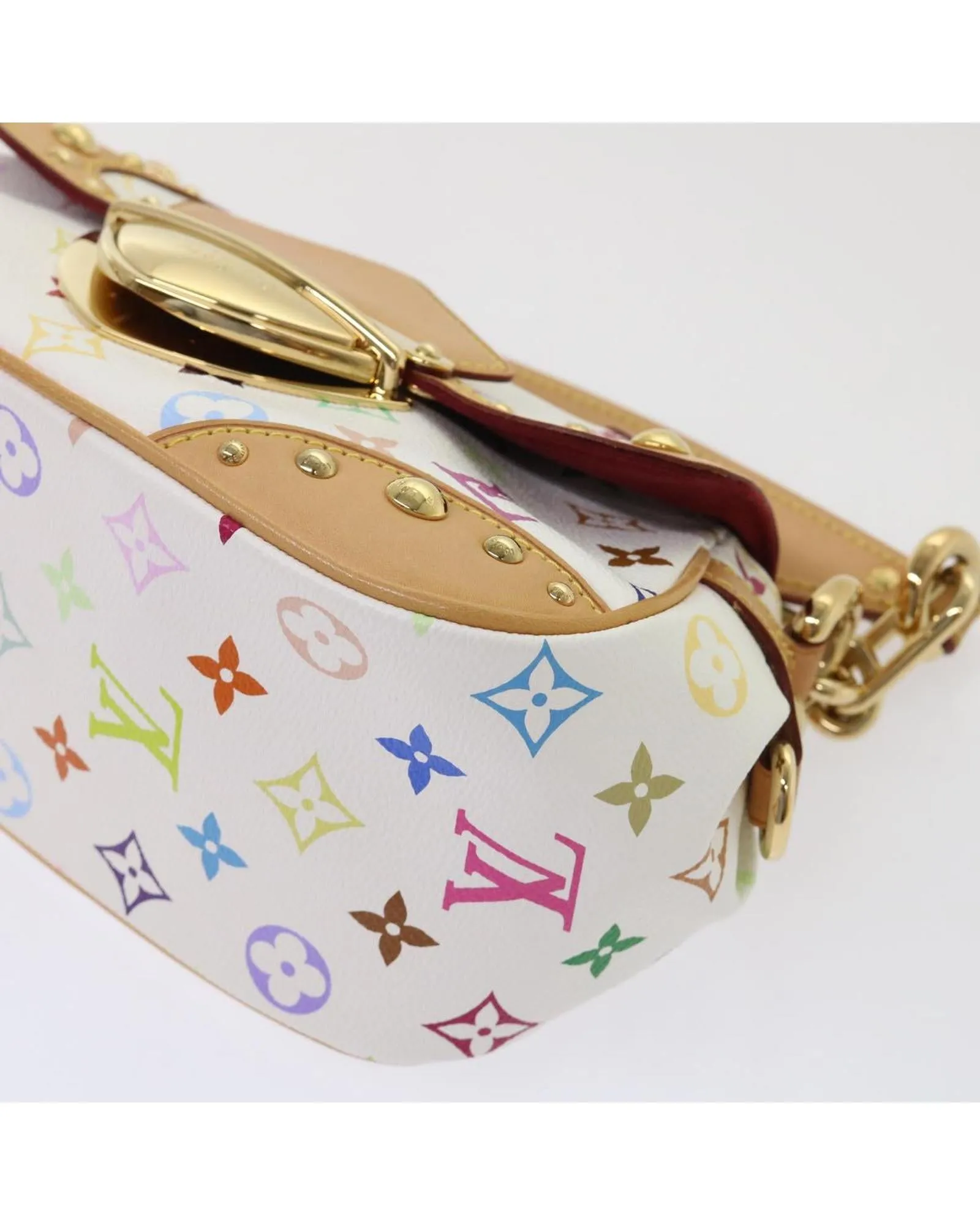 Multicolor Monogram Shoulder Bag with Chain Strap