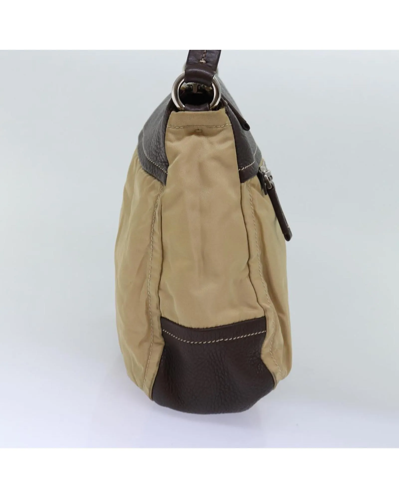 Nylon Shoulder Bag with Adjustable Strap and Storage Compartments