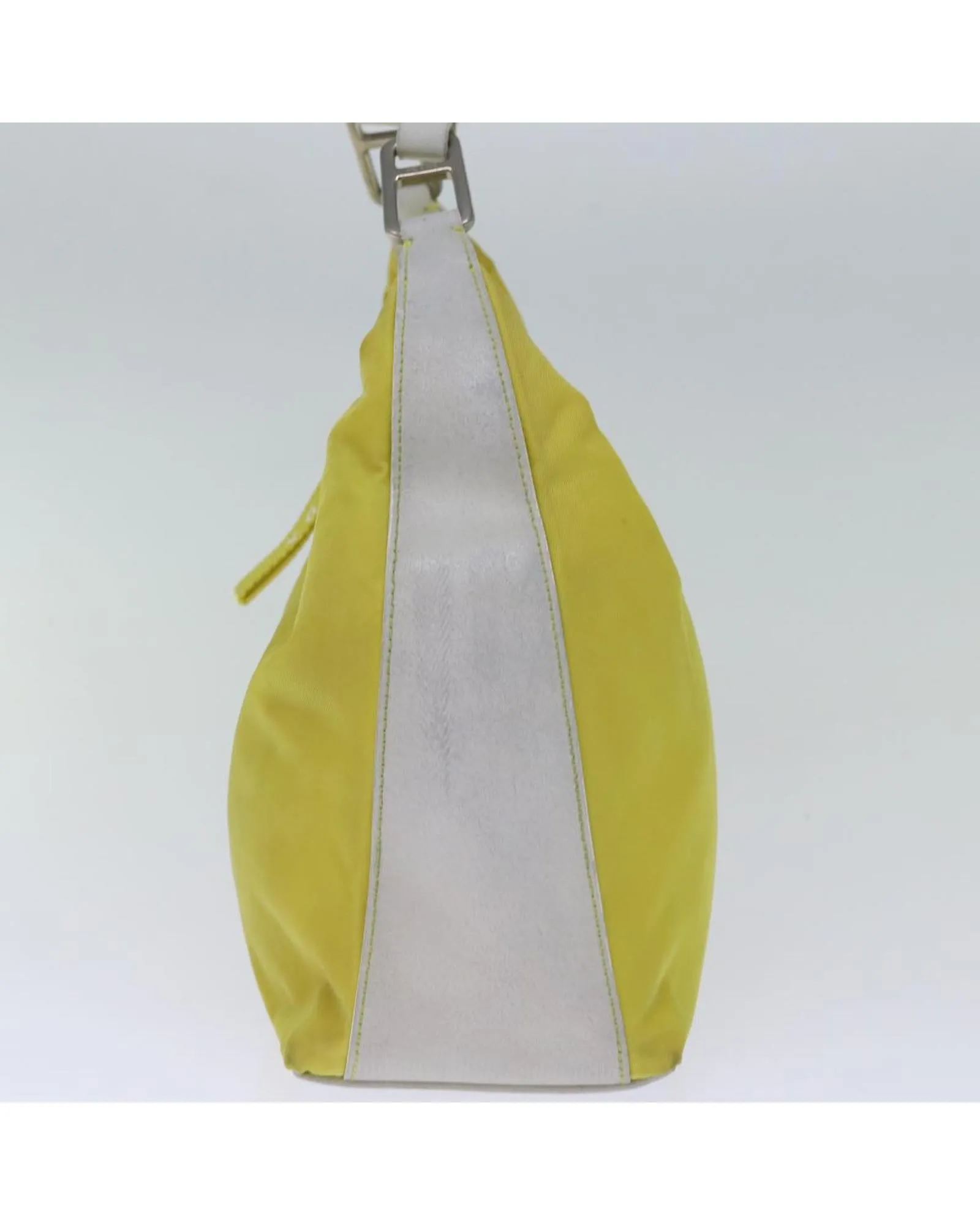 Nylon Shoulder Bag with Adjustable Strap - Yellow