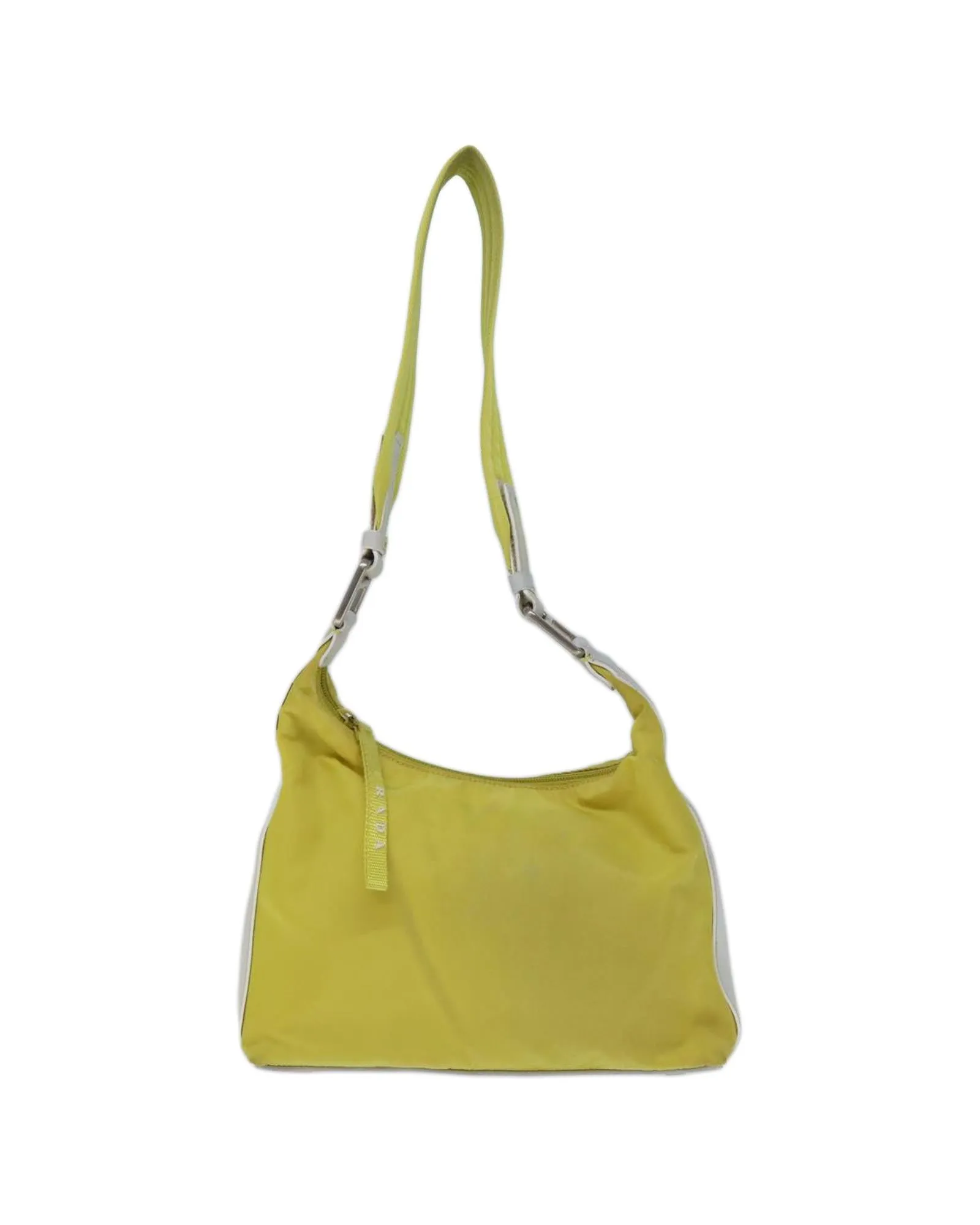 Nylon Shoulder Bag with Adjustable Strap - Yellow