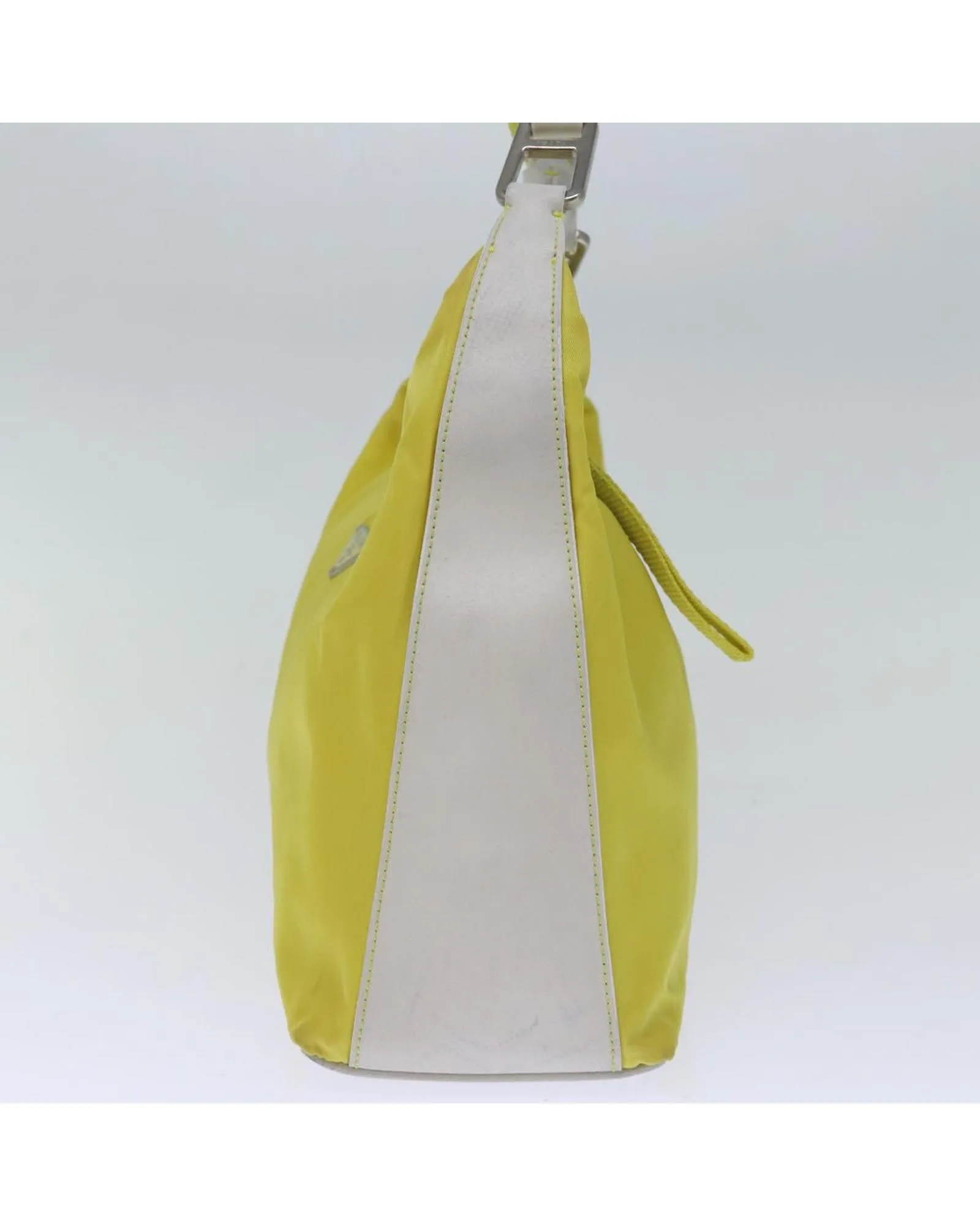 Nylon Shoulder Bag with Adjustable Strap - Yellow