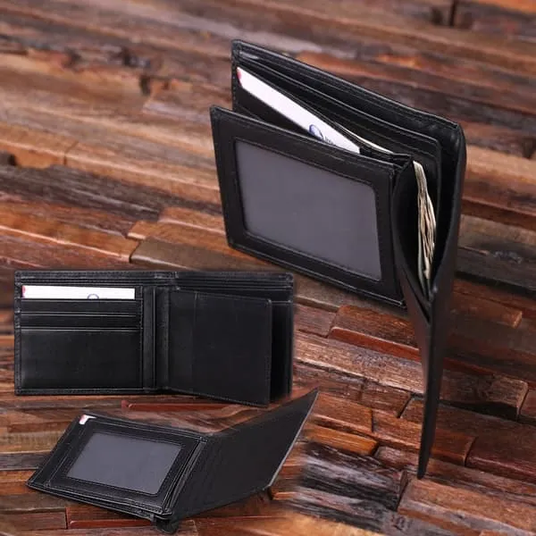 Personalised Leather Wallet & Keychain Groomsmen Gift Set