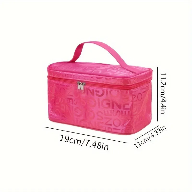 Portable Makeup Box Letter Detail Cosmetic Organizer for Travel