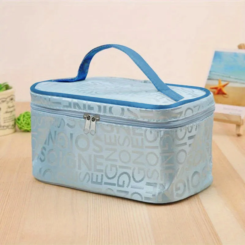 Portable Makeup Box Letter Detail Cosmetic Organizer for Travel