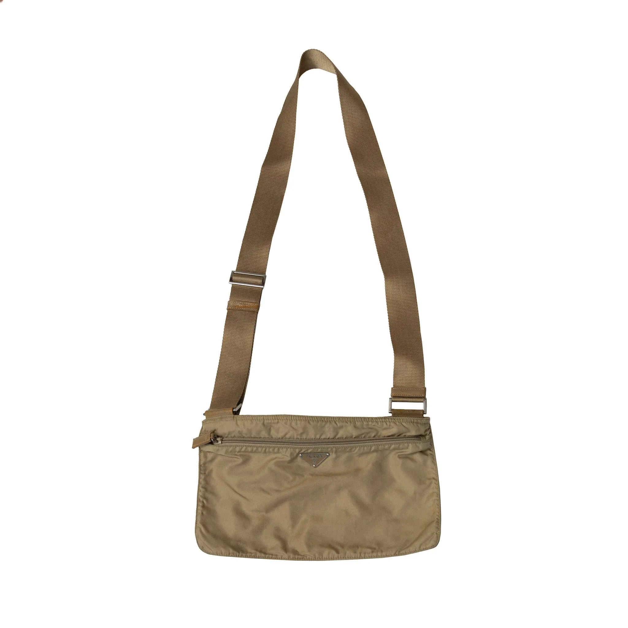 Prada Desert Beige Nylon Tessuto Crossbody Bag