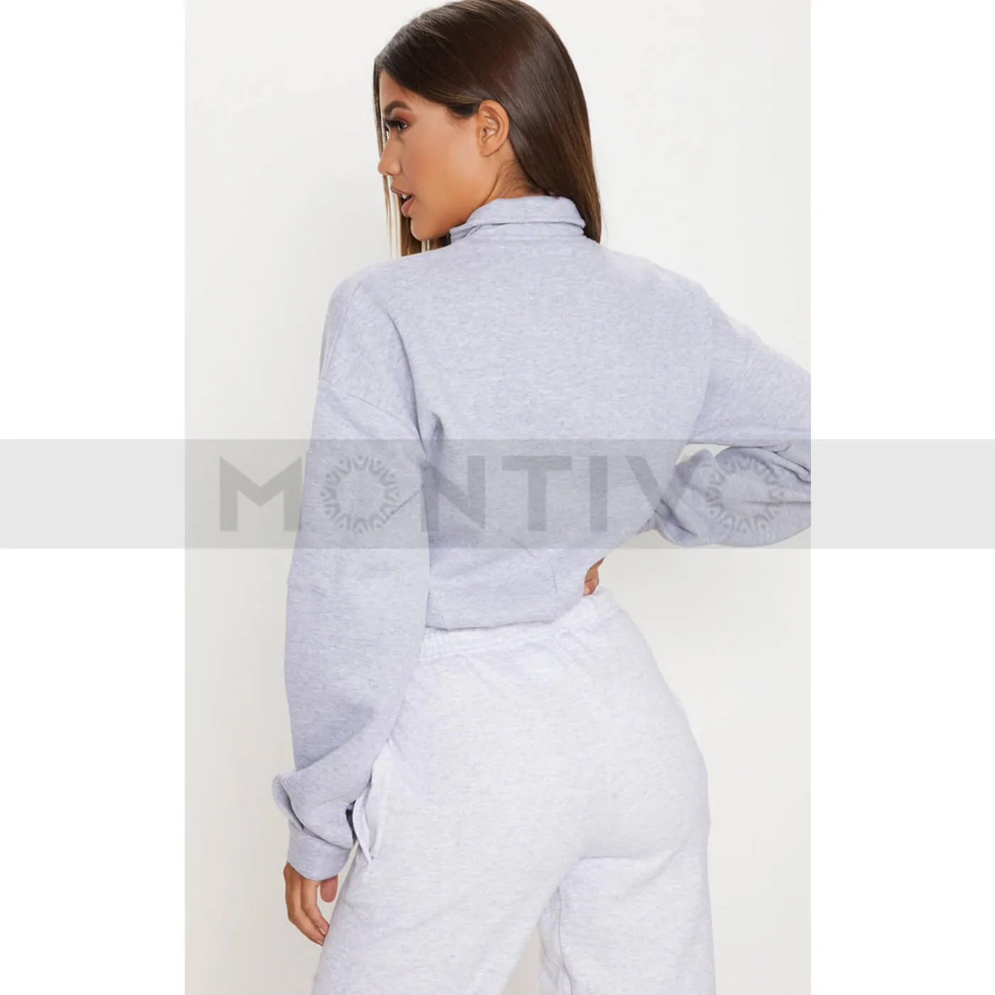 PTL Ash Grey Oversized Zip Sweatshirt