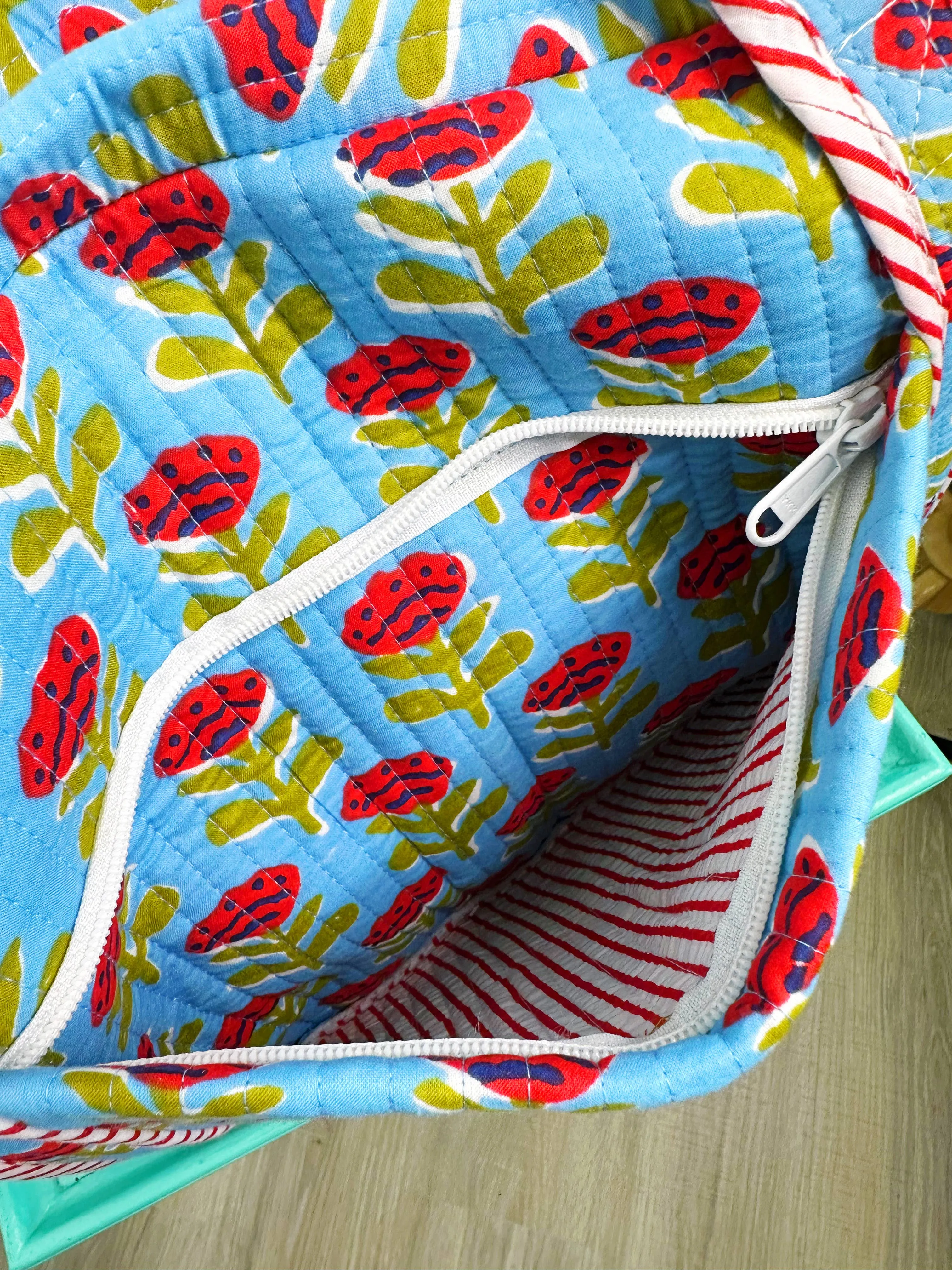 Quilted Duffle Bag | Weekender Travel Overnight Bag | Floral