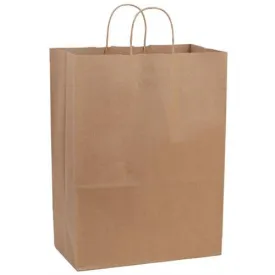 Recycled Natural Kraft Shopping Bags. - 13.00" x 7.00" x 17.00