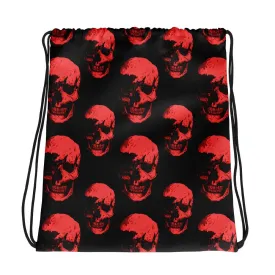 Red Skulls Drawstring Bag by Robert Bowen