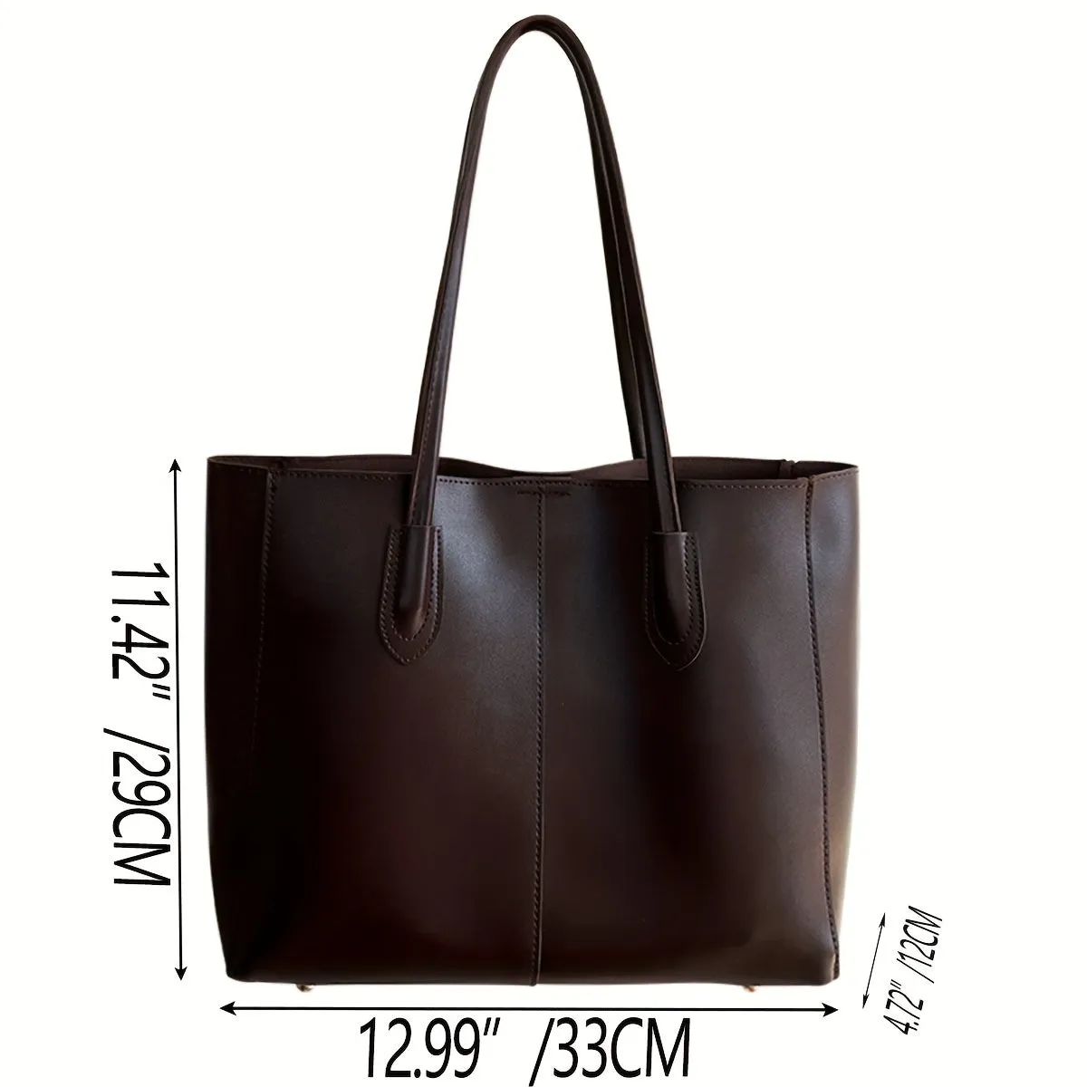 Retro PU Tote Bag Stylish Vintage Fashion for Commuting