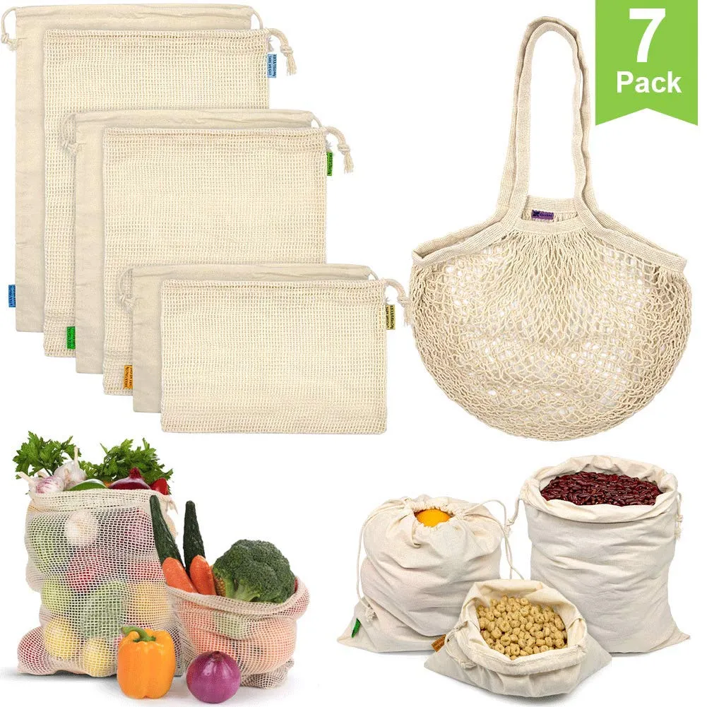 Reusable Grocery Bag for Shopping & Storage, Set of 7