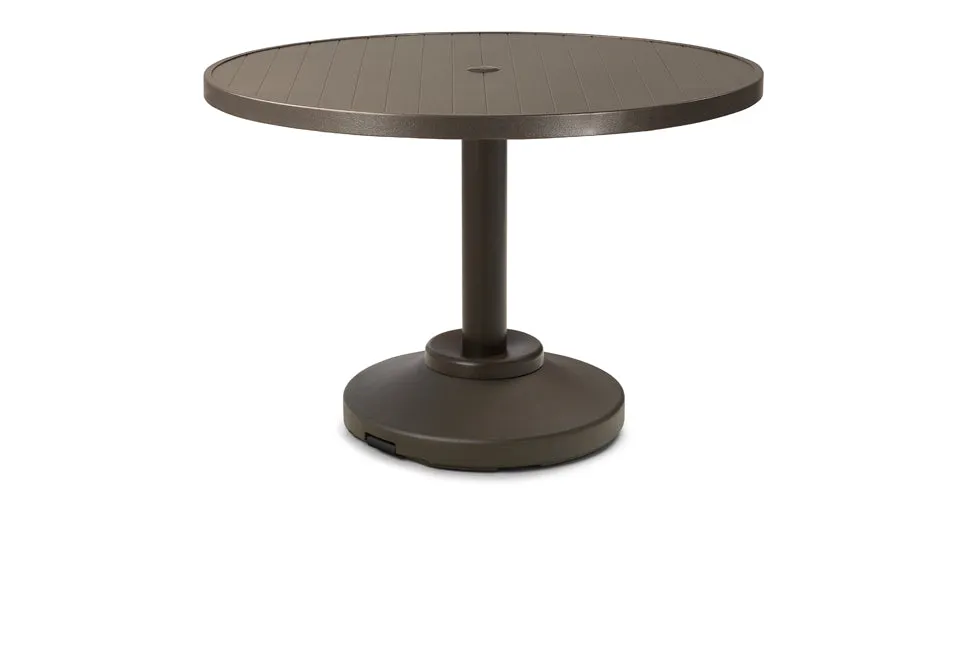 Round Aluminum Slat Top Balcony Height Table