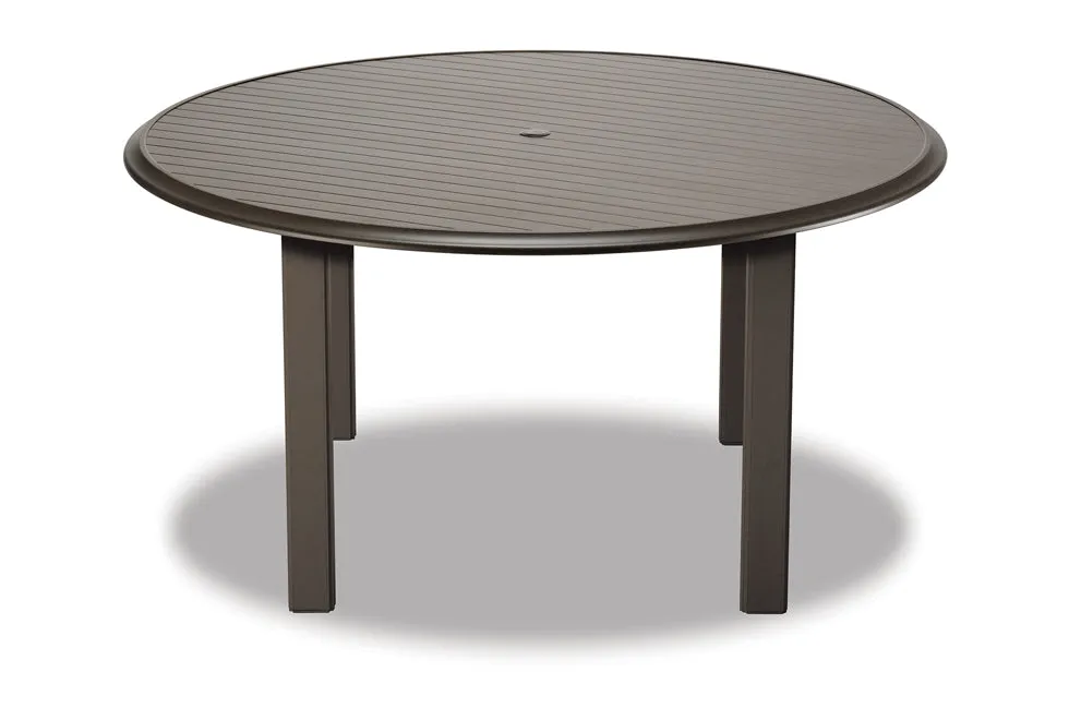 Round Aluminum Slat Top Balcony Height Table