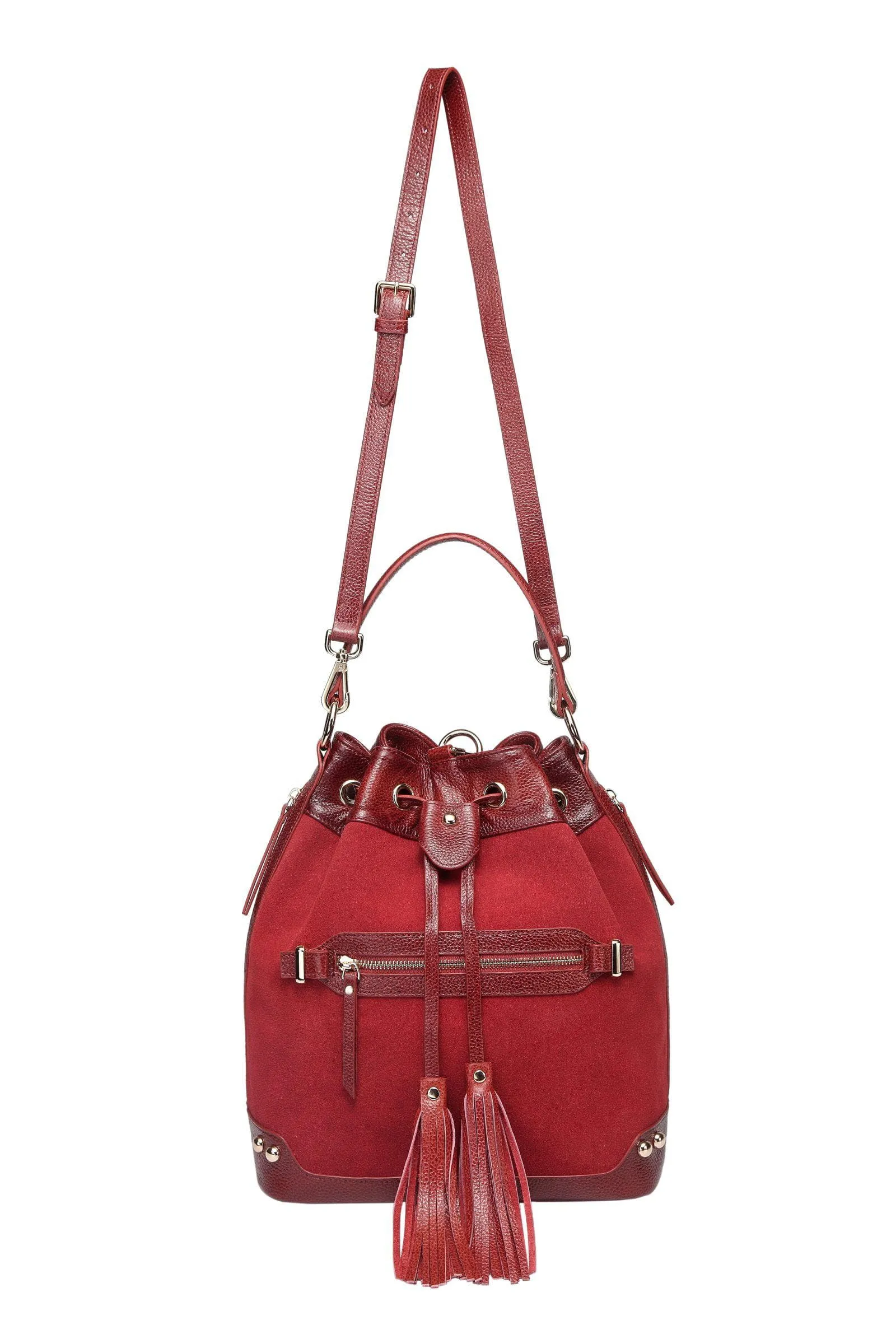 Sonia Suede Leather Bucket bag/ Backpack