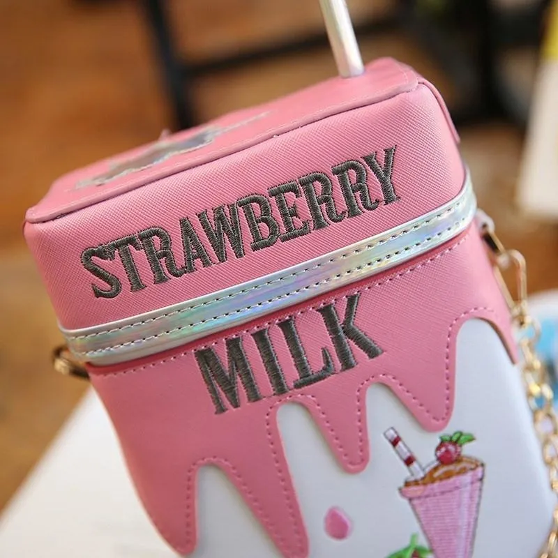 Strawberry Milk Carton Bag