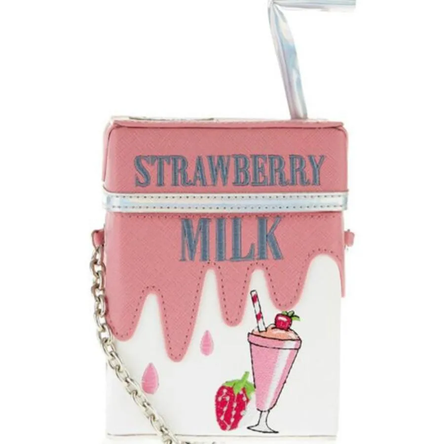 Strawberry Milk Carton Bag