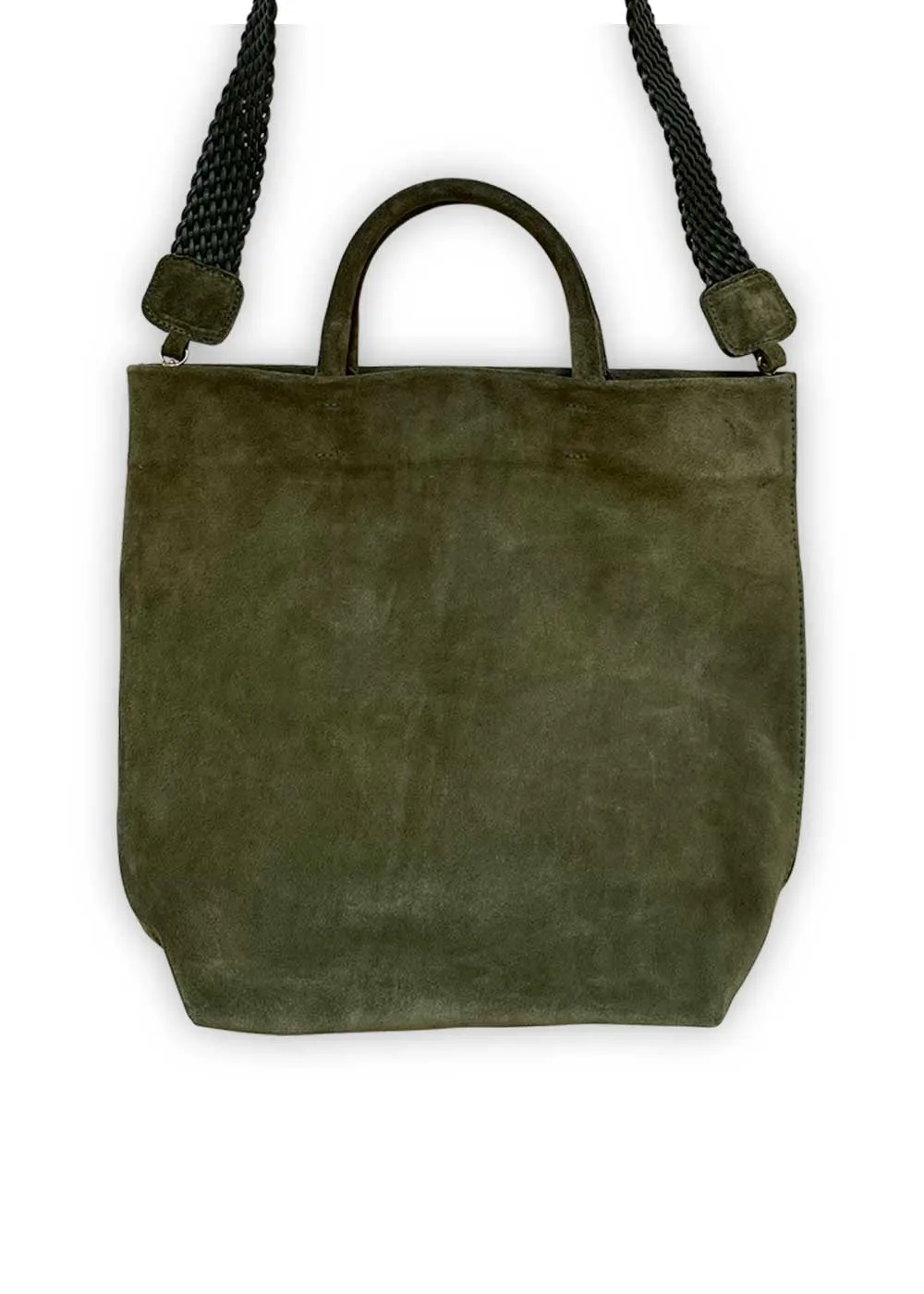 Suede Tote, Kombu Green