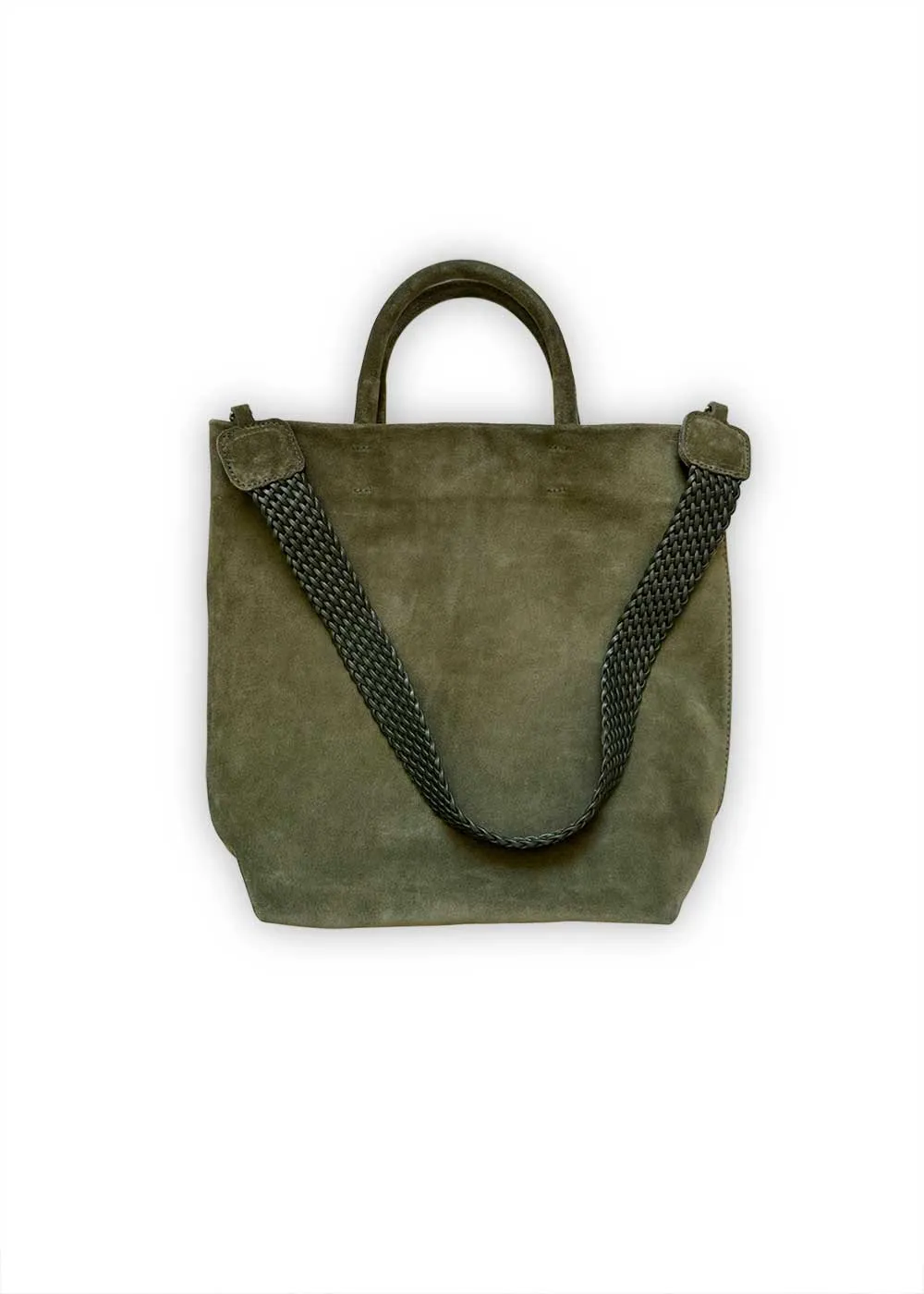 Suede Tote, Kombu Green