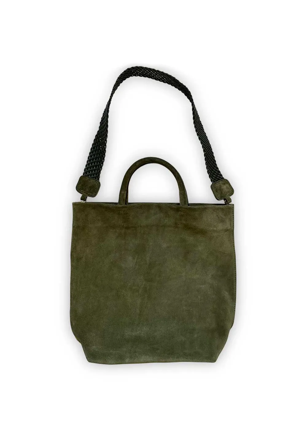 Suede Tote, Kombu Green