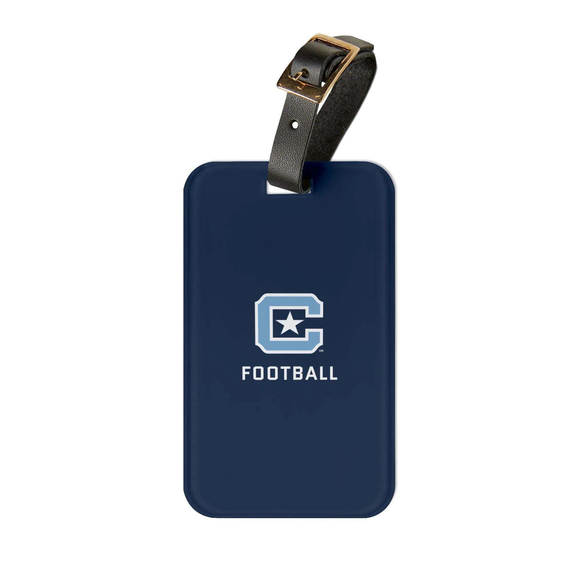 The Citadel, Block C Logo, Football, LuggageTag w Leather Strap