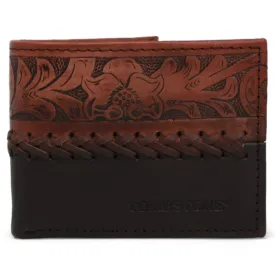 Tombstone Genuine Leather Flower Chiseled Wallet TOM-W236