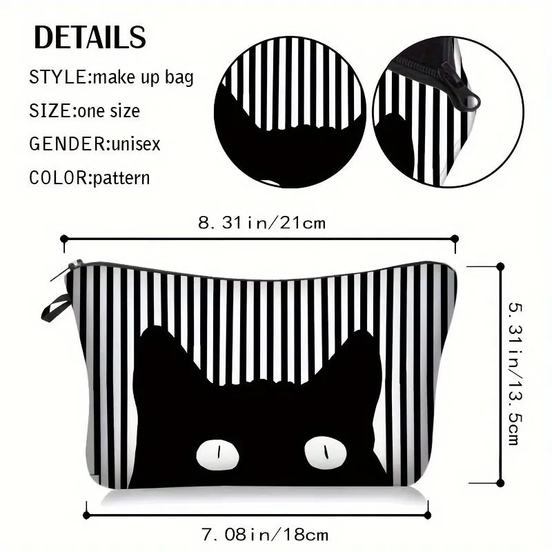 Versatile Cartoon Cat Cosmetic Bag Travel  Home Essential