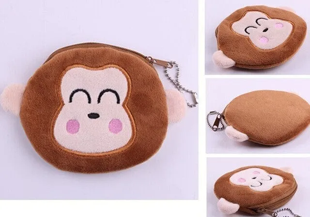 Wholesale Kawaii Cartoon UP 20Models 10CM Coin BAG Purse Wallet ; Plush Cotton HAND BAG ; KEY BAG ;  Pocket BAG Pouch Case